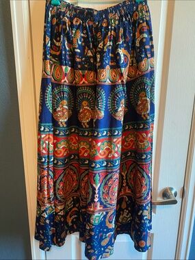 New Bohemian Wide Leg Palazzo Pants — Navy Multi